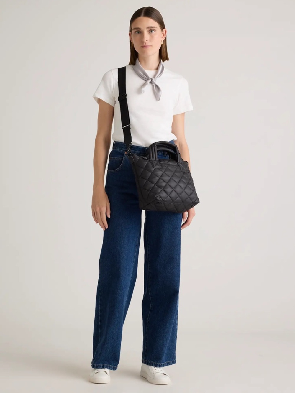 Quince Black Quilted Crossbody Tote - Picture 3 of 8
